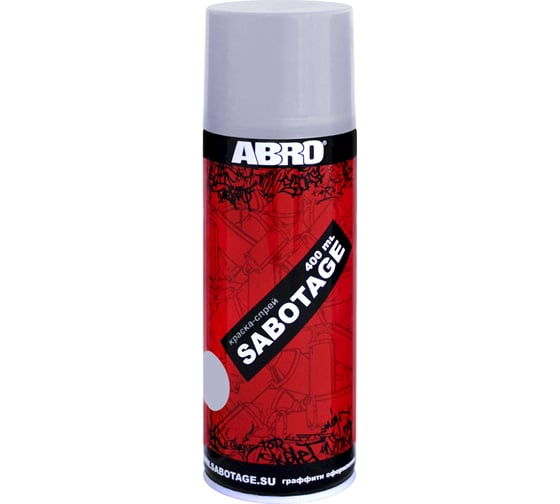 Аэрозольная краска ABRO INDUSTRIES INC Abro Sabotage 125 серебристо-серый, 400 мл SPG-125 1