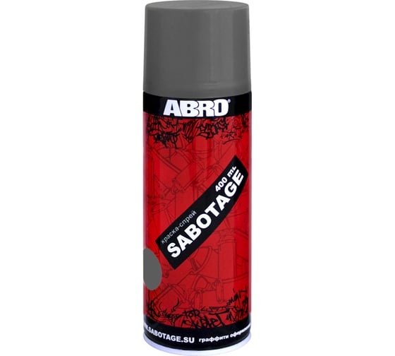 Аэрозольная краска ABRO INDUSTRIES INC Abro Sabotage 301 серый, 400 мл SPG-301 1