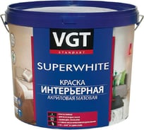Краска VGT Супербелая ВД АК 2180 интерьерная, влагостойкая 7кг 11605424
