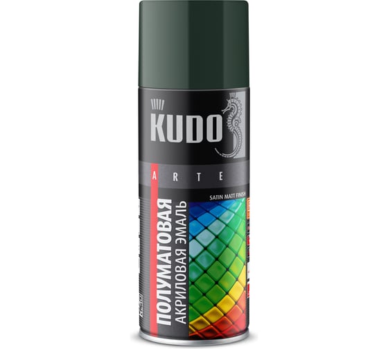 Эмаль универсальная акриловая KUDO satin RAL 6009 болотно-зелёная KU-0A6009