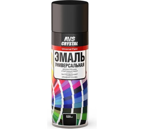 Эмаль универсальная алкидная Прохим "черный матовый" 520 мл (аэрозоль) AVS AVK-501 A07123S