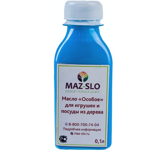 Масло для игрушек и посуды из дерева MAZ-SLO "Особое" цвет Бирюза, 100 мл 8064226