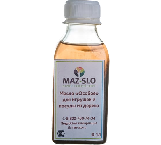 Масло для игрушек и посуды из дерева MAZ-SLO "Особое" цвет Бук, 100 мл 8064264