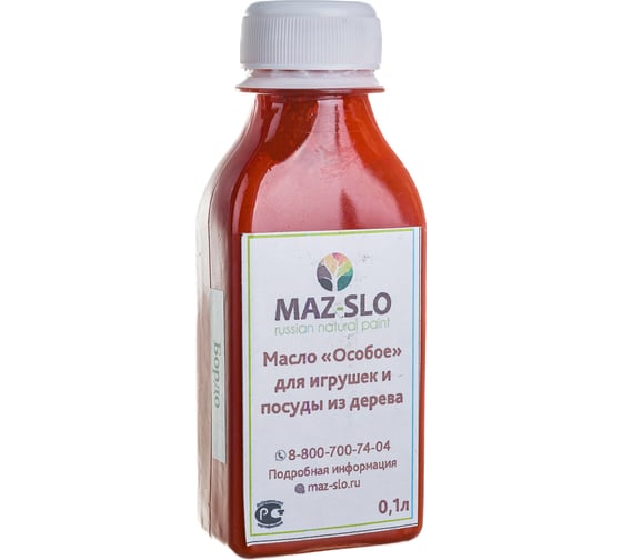 Масло для игрушек и посуды из дерева MAZ-SLO "Особое" цвет Бордо, 100 мл 8064240 1