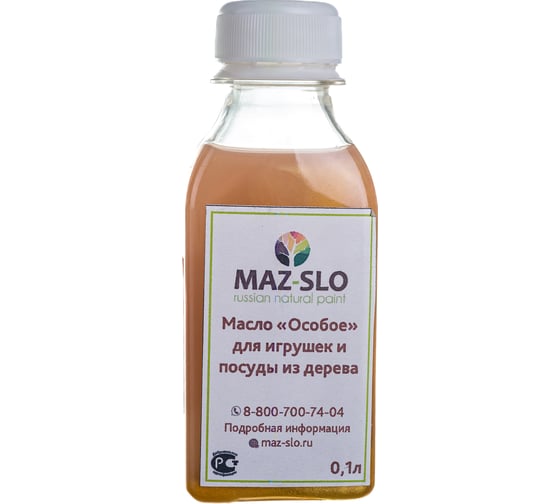 Масло для игрушек и посуды из дерева MAZ-SLO "Особое" цвет Золото, 100 мл 8065049
