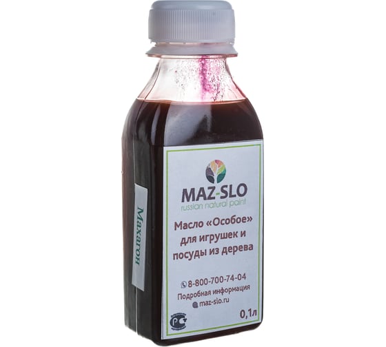 Масло для игрушек и посуды из дерева MAZ-SLO "Особое" цвет Махагон, 100 мл 8064523