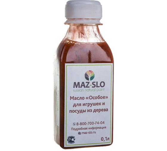 Масло для игрушек и посуды из дерева MAZ-SLO "Особое" цвет Рябина, 100 мл 8064721