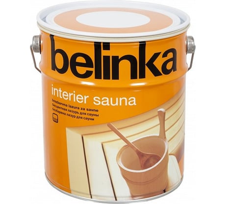 Лазурное покрытие для защиты древесины в саунах Belinka INTERIER SAUNA 2,5л 52257