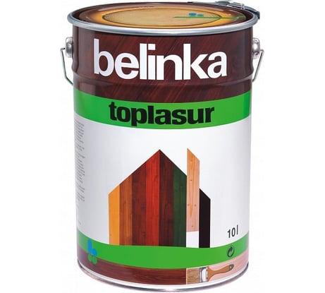 Лазурное покрытие для защиты древесины Belinka TOPLASUR 27 олива 10л 51527