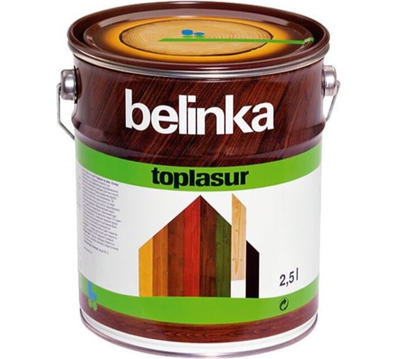 Лазурное покрытие для защиты древесины Belinka TOPLASUR 27 олива 2,5л 51376 1