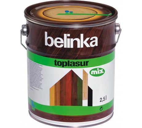 Лазурное покрытие для защиты древесины Belinka TOPLASUR MIX 2,5л 51360