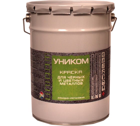 Краска для черных и цветных металлов Уником серая 5кг 1502