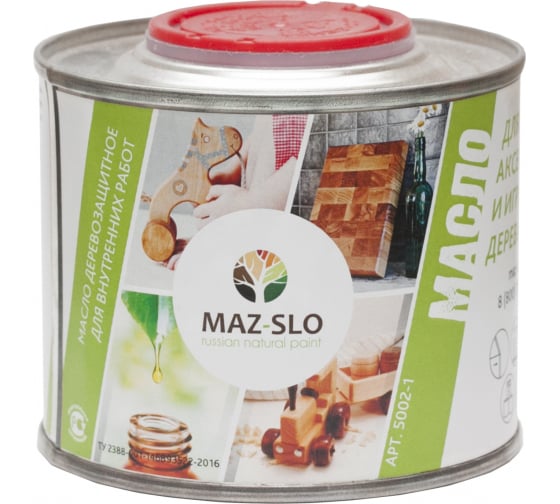 Масло для кухонных аксессуаров и игрушек из дерева MAZ-SLO бесцветное 0.35 л 8070760 1