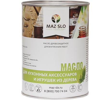 Масло для кухонных аксессуаров и игрушек из дерева MAZ-SLO цвет Дуб 1 л 8070401