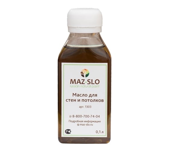 Масло для стен и потолков MAZ-SLO цвет Снег 100 мл 8063403 1