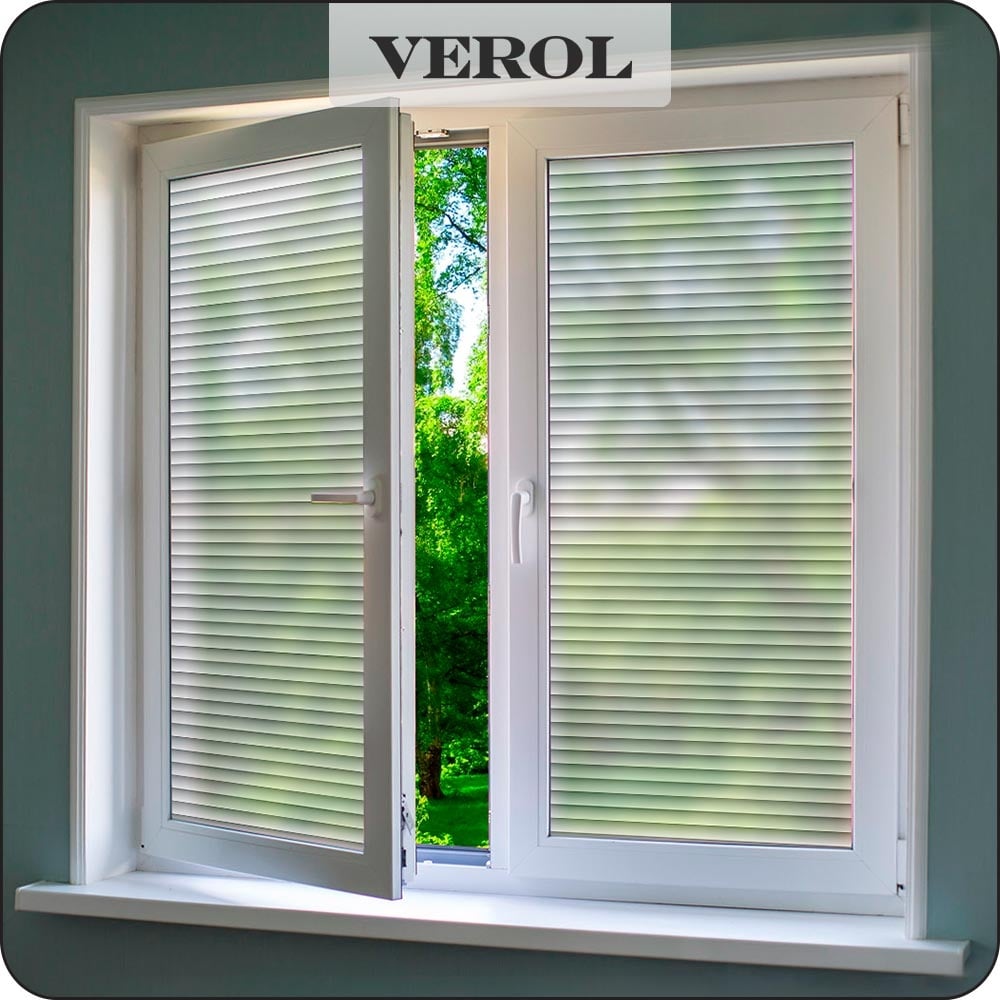 Матовая самоклеящаяся пленка на окно Verol Жалюзи витражная, 2 рулона ...