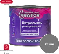 Эмаль KRAFOR НЦ-132 серая, 1.7 кг 26490