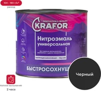 Эмаль KRAFOR НЦ-132 черная, 1.7 кг 26488