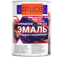 Алкидная эмаль VIRTUOSO ПФ-115 черная 0,8кг 11599127