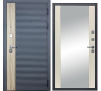 Дверь DIVA 76 зеркало, 2050x960 мм, правая, Дуб Серая - Д15 Софт Шампань УТ-00083204