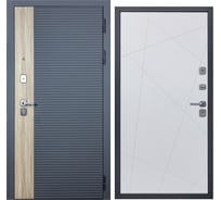 Дверь DIVA 76 2050x860 мм, правая, Дуб Серая - Д11 Белый софт УТ-00083132