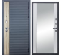 Дверь DIVA 76 зеркало, 2050x860 мм, правая, Дуб Серая - Д15 Белый софт УТ-00083184