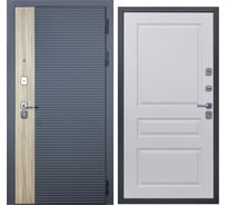 Дверь DIVA 76 2050x860 мм, правая, Дуб Серая - Д13 Белый софт УТ-00083216