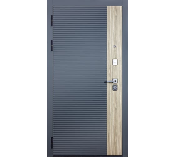 Дверь DIVA 76 2050x860 мм, левая, Дуб Серая - Д11 Белый софт УТ-00083131