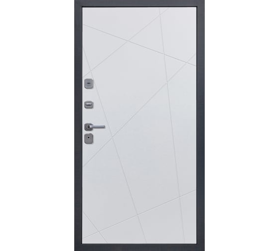 Дверь DIVA 76 2050x860 мм, левая, Дуб Серая - Д11 Белый софт УТ-00083131