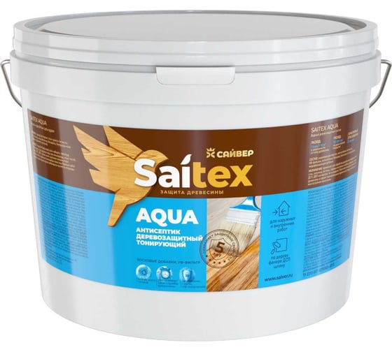 Акриловый антисептик Сайвер Saitex Aqua палисандр 10 л 4690681041902