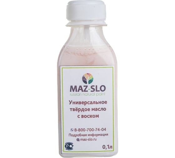 Твёрдое универсальное масло с воском MAZ-SLO цвет Снег 100 мл 8062482 1
