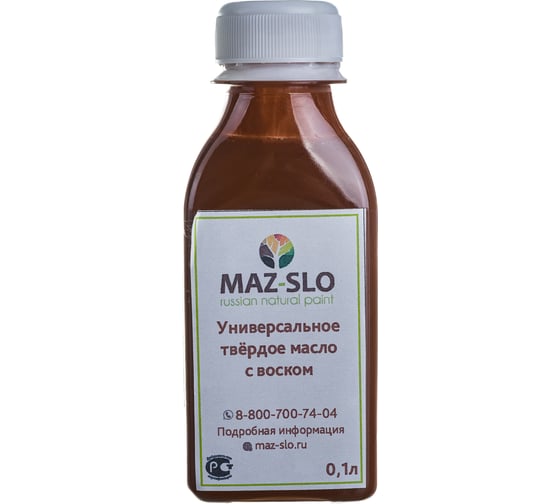 Твёрдое универсальное масло с воском MAZ-SLO цвет Фундук 100 мл 8062604 1