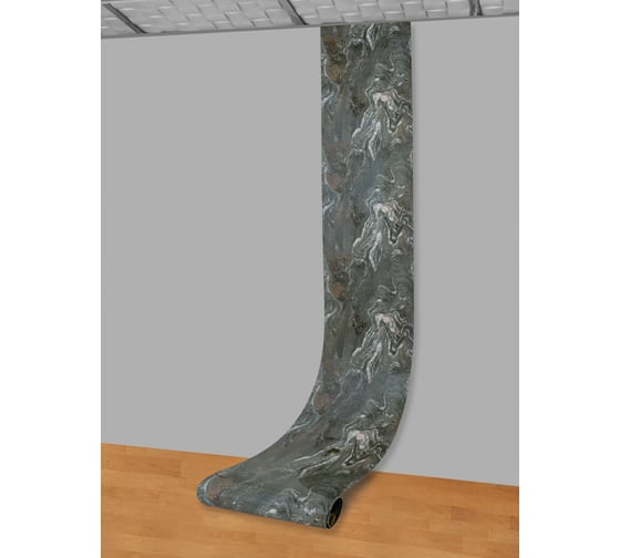 Самоклеящаяся ПВХ плитка LAKO DECOR "Мрамор Тасмания" рулон, толщина 2 мм 1,8 м² 60x300 см LKD-RU-G017R-GL