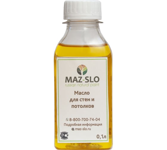Масло для стен и потолков MAZ-SLO цвет Серебро, 100 мл 8063687