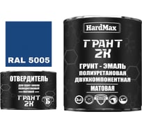 Грунт-эмаль HardMax ГРАНТ 2К МАТ RAL 5005 Сигнально-синий (комплект 2,19 кг) 4690417107902