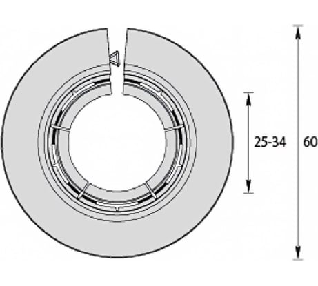 Обвод универсальный для труб 25-34мм Ideal (2шт. во флоупаке), 001 Белый ОТ25-34-Ф2 001 БЕЛ