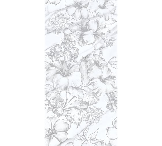 Плитка Azori Ceramica CARRARA FLOWERS 31,5x63 см, 8 шт. в упаковке 00-00108694