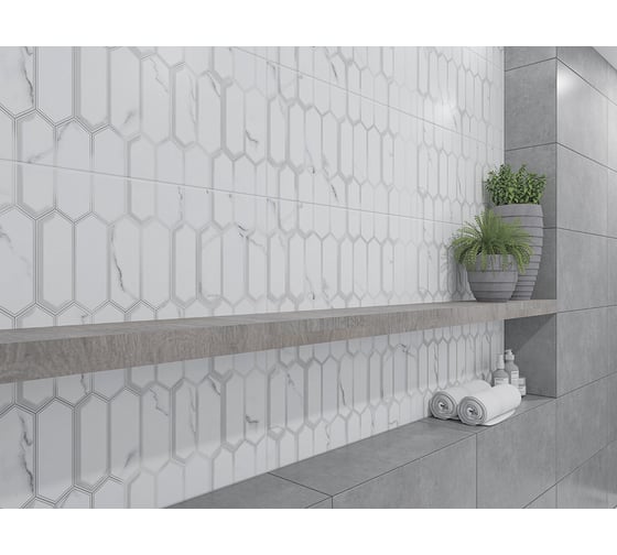 Плитка Azori Ceramica CALACATTA OPACO DIAMOND 31,5x63 см, 8 шт. в упаковке 00-00108674