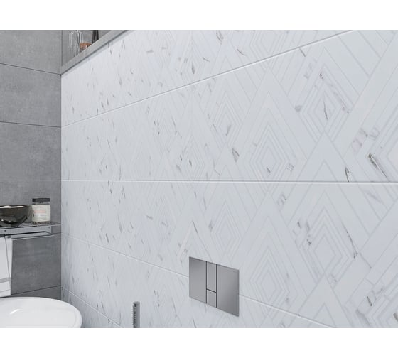 Плитка Azori Ceramica CARRARA GEOMETRIA 31,5x63 см, 8 шт. в упаковке 00-00108696
