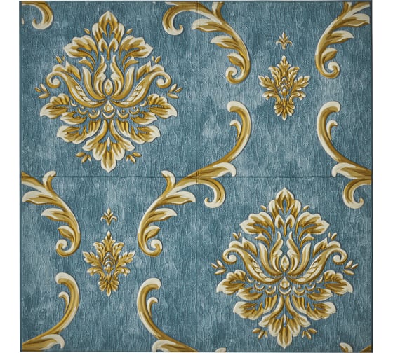 Комплект 5 шт 3D панель для стен LAKO DECOR Барокко цвет Сине-серый, 70x70см, толщина 6мм LKD-5-XY-A05-KO 1