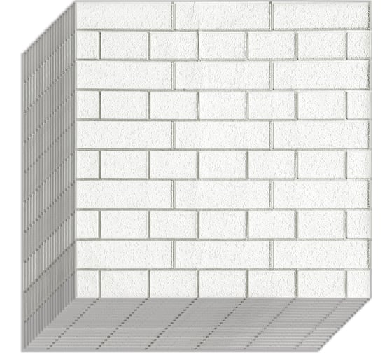Комплект 20 шт 3D панель для стен LAKO DECOR Барокко цвет Белый кирпич, 70x70см, толщина 6мм LKD-5-XY-R101-KO-MEGA20 1