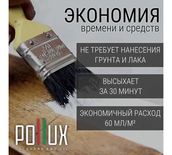 Краска для мебели без запаха матовая быстросохнущая для кухни / дерева / декора акриловая Pollux Decor Matt, объем 500мл, цвет цементно-серый (RAL 7033) PDM-7033-05L