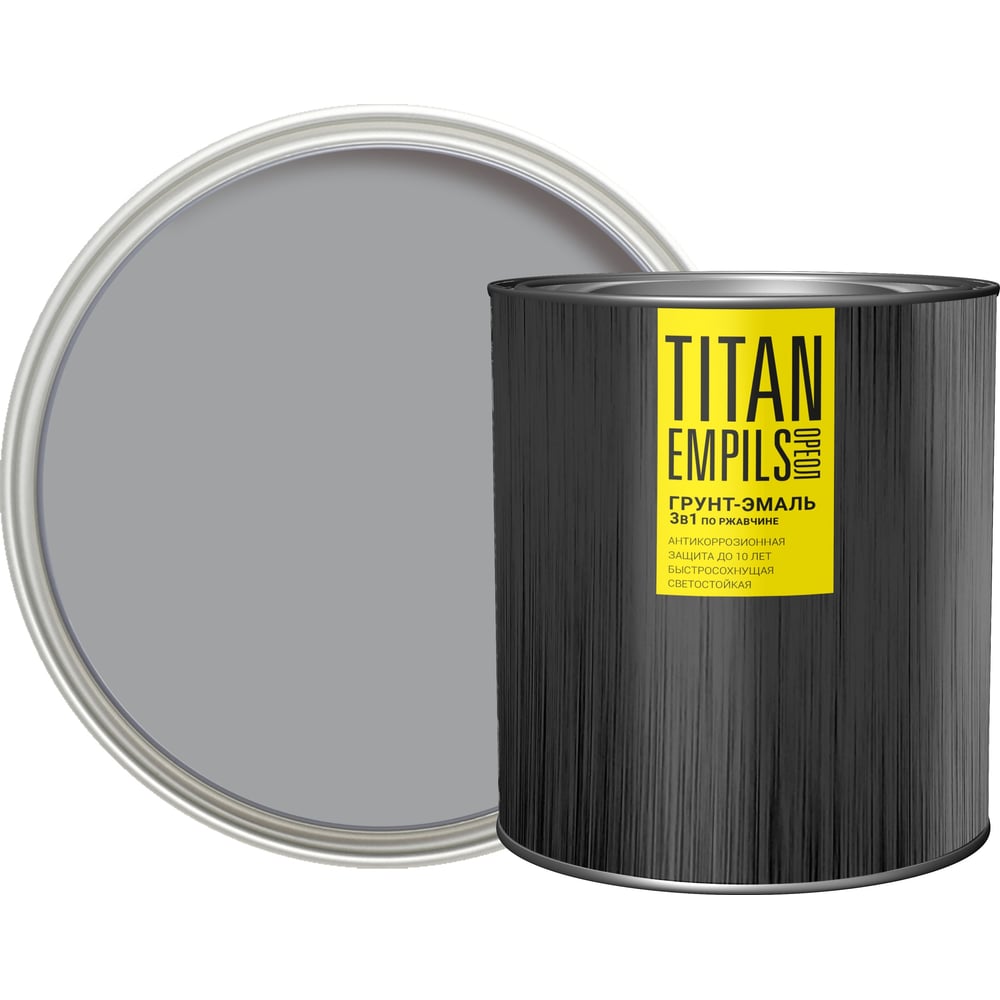 Грунт-эмаль по ржавчине Empils Titan Ореол TITAN матовый серый 2.7 кг ...