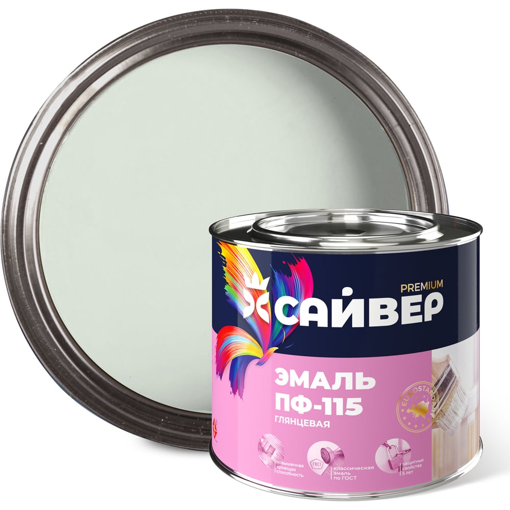 Эмаль универсальная Сайвер ПФ-115 белая, 1.8 кг 4690681029016 ...