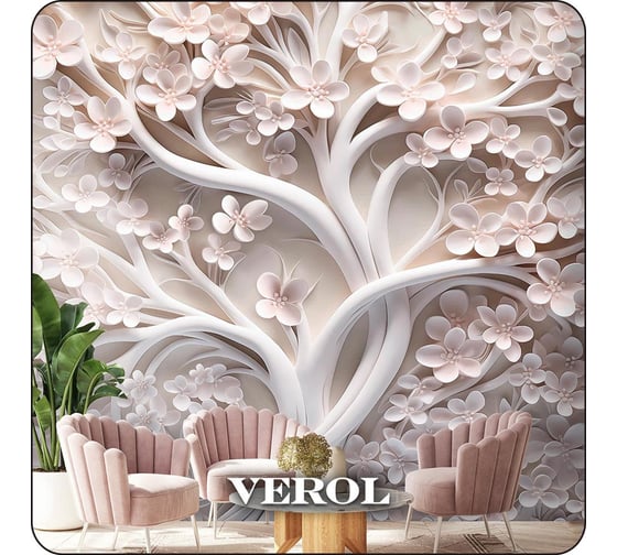 Фотообои 3D Verol на стену, флизелиновые, Дерево, 400x283 см, 11.32 кв. м, виниловые, водостойкие, моющиеся 254-ФФО-05874