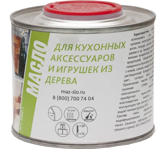 Масло для кухонных аксессуаров и игрушек из дерева MAZ-SLO цвет Фламинго 0.35л 8071460