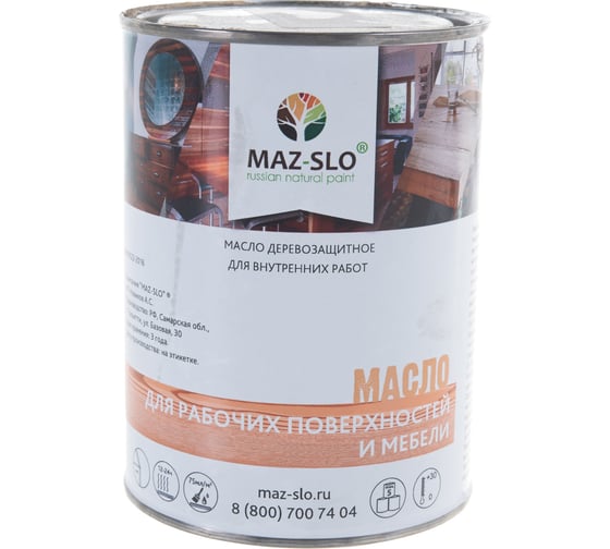 Масло для рабочих поверхностей и мебели MAZ-SLO цвет Рябина 1 л 8075185