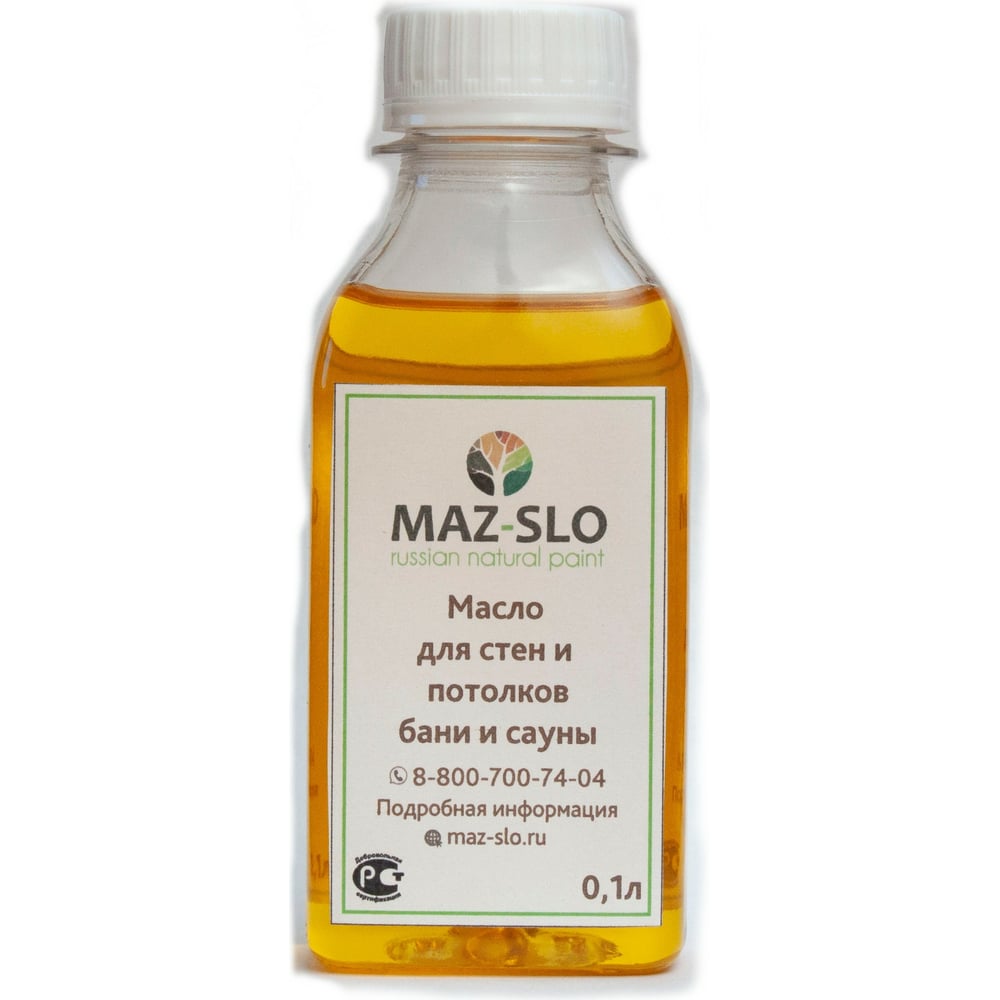 Масло для стен и потолков в бане и сауне MAZ-SLO цвет Коралл 100 мл ...