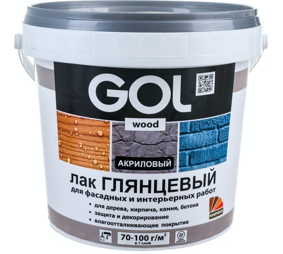 Акриловый глянцевый лак PALIZH GOL бесцветный, 0.9 кг 11590418