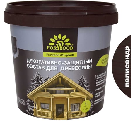 Декоративно-защитный состав для древесины Forwood ВДПФ-1601 палисандр, 1 л 4630058024466